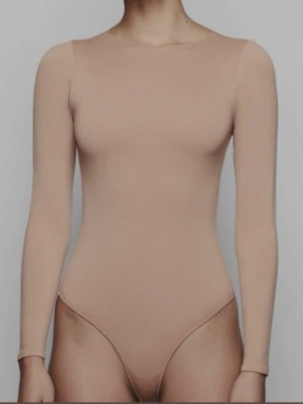 SKIMS- JELLY SHEER THONG LONG SLEEVE BODYSUIT